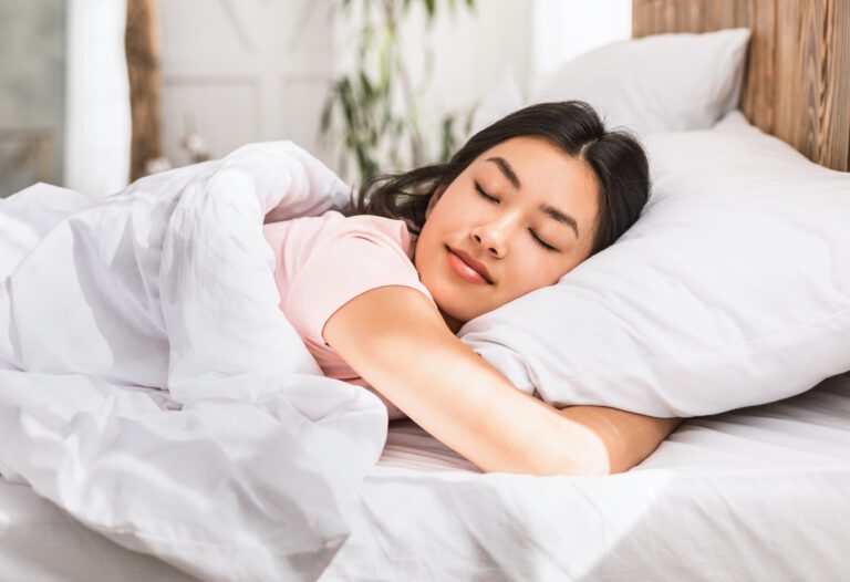 Peaceful bedroom scene illustrating natural sleep improvement habits