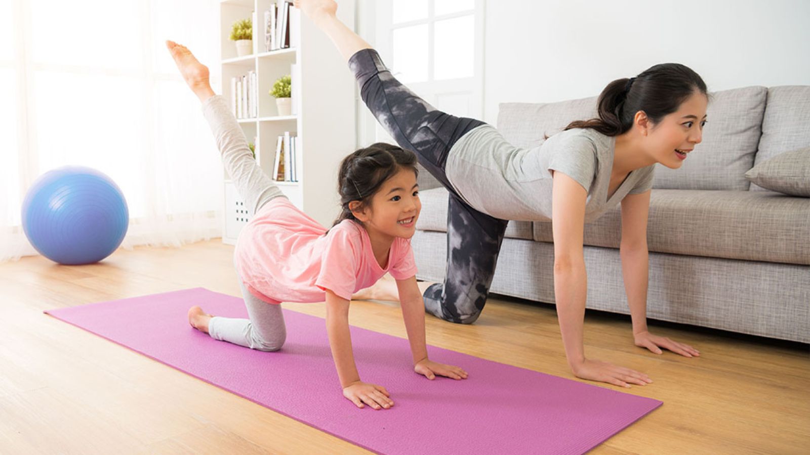 Simple home workout — person doing bodyweight exercises in a living room