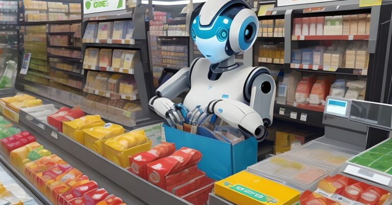 AI-powered digital screen suggesting products to a shopper, highlighting the balance between convenience and data privacy