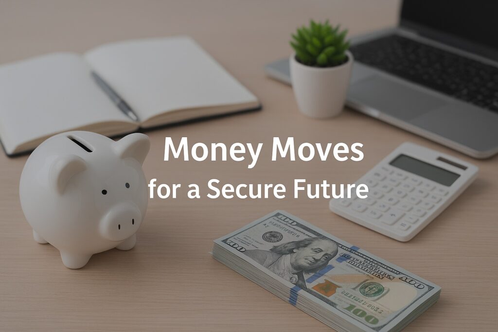 Financial growth concept with charts, money, and investment planning