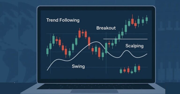 Forex Trading Strategies 2025 — Trader analyzing currency charts on a laptop