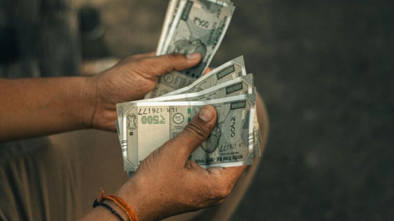 Emergency fund India concept showing Indian rupees saved for emergencies