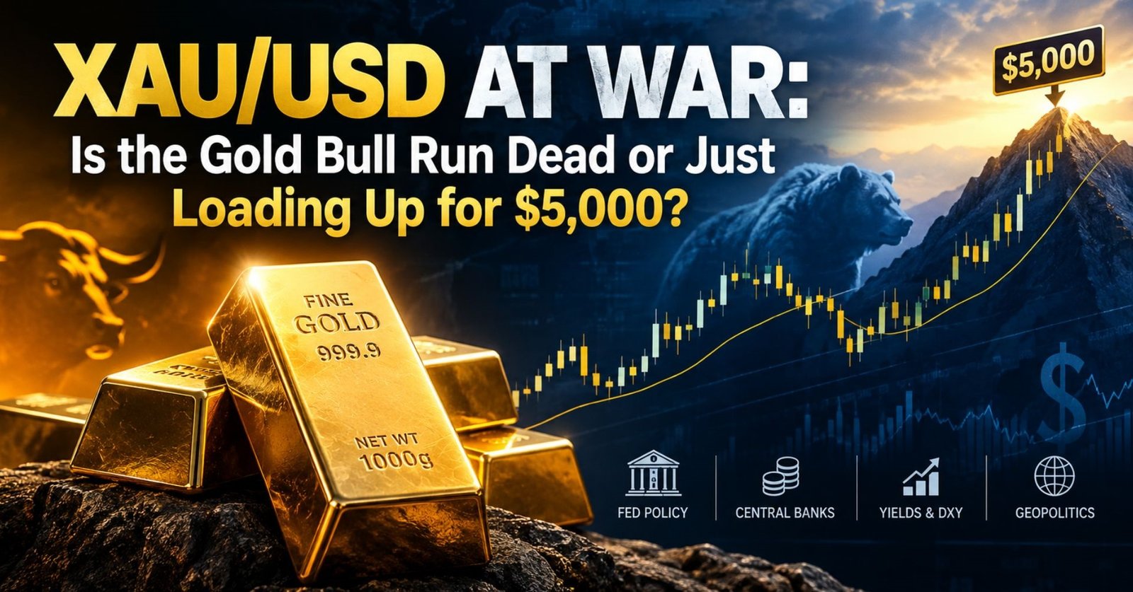 XAU/USD gold bull run analysis showing gold price path toward $5,000